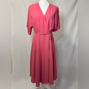 Pre-Owned 1.STATE Pink Wrap Midi Dress – Size 10